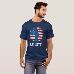 T-shirt Drapeau rond américain patriotique Statue de la Li