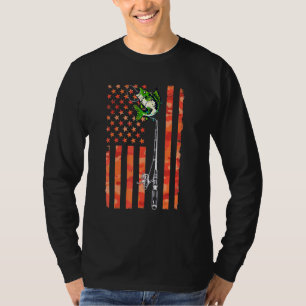 T-shirt Drapeau rose Américain Poteau de pêche Patriotique