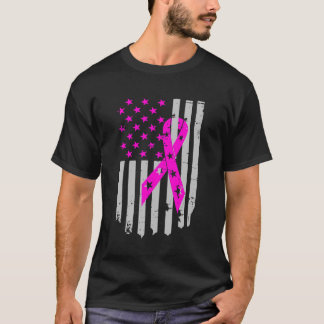 T-shirt Drapeau rose Cancer du sein Guerrier