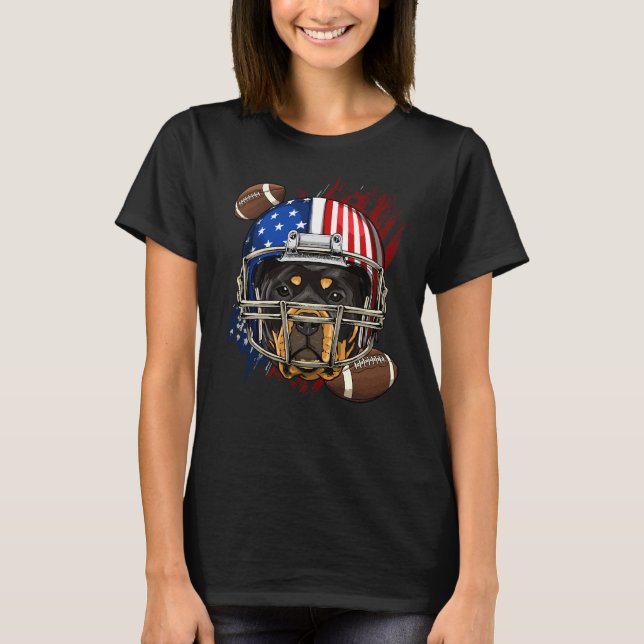 T-shirt Drapeau Rottweiler américain Amoureux de les chien (Devant)