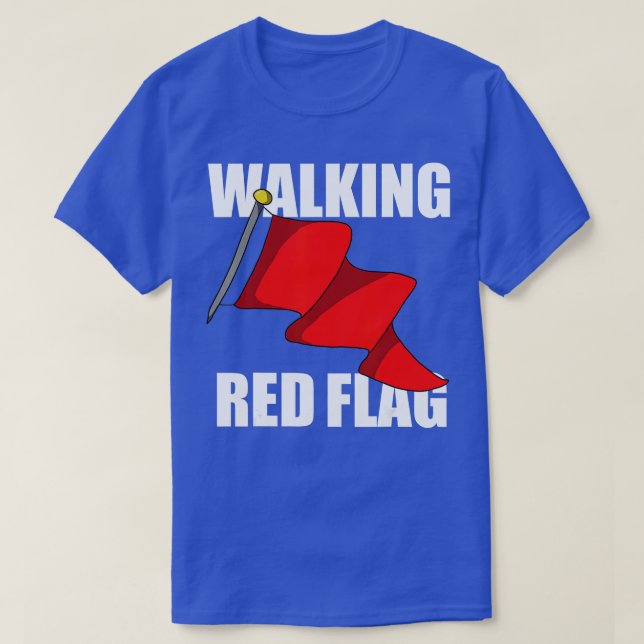 T-shirt Drapeau rouge à pied (Design devant)