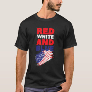 T-shirt Drapeau rouge blanc et bleu américain USA
