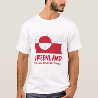 T-shirt Drapeau Rouge Blanc Groenland Avec Tagline Cool