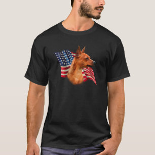 T-shirt Drapeau (rouge) de Pinscher miniature