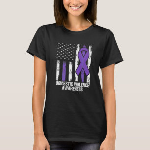 T-shirt drapeau ruban violet de sensibilisation à la viole