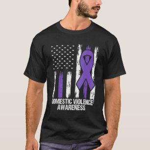 T-shirt drapeau ruban violet de sensibilisation à la viole