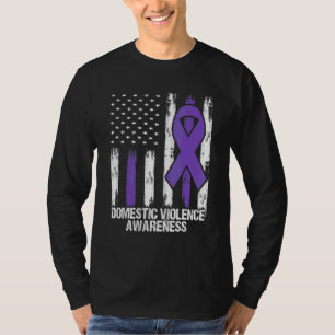 T-shirt drapeau ruban violet de sensibilisation à la viole