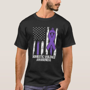 T-shirt drapeau ruban violet de sensibilisation à la viole