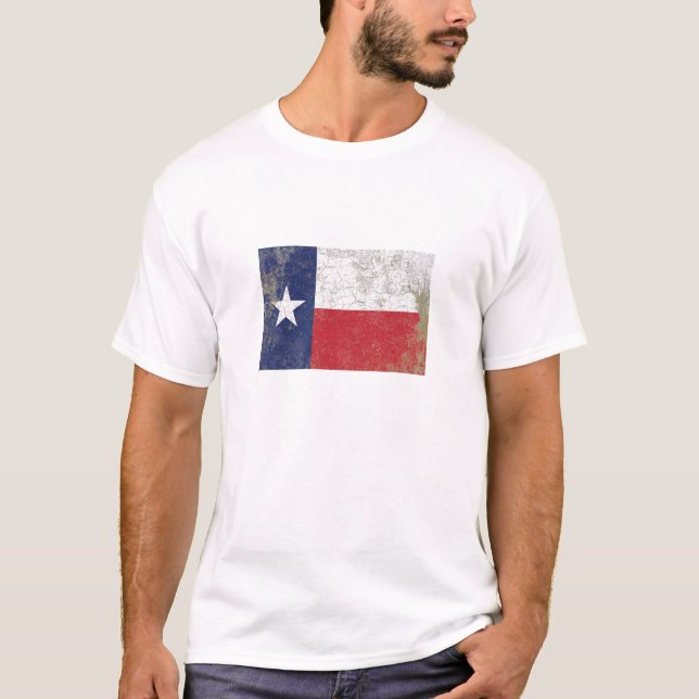 T-shirt Drapeau rustique d'état du Texas (Devant)