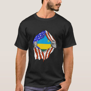 T-shirt Drapeau Rwanda USA Amérique Fierté Rwandaine Poitr
