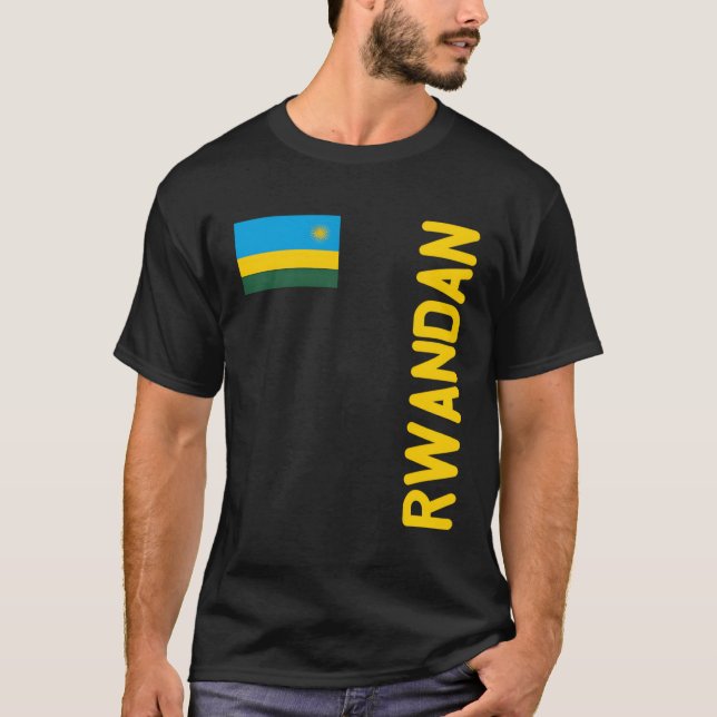 T-shirt Drapeau Rwandais Et Racines Du Rwanda (Devant)