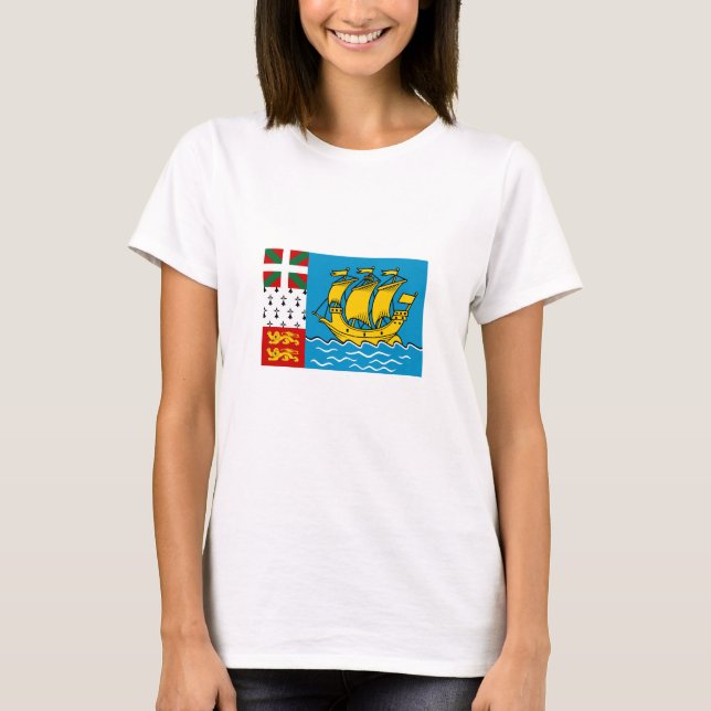 T-shirt Drapeau Saint-Pierre-et-Miquelon (Devant)