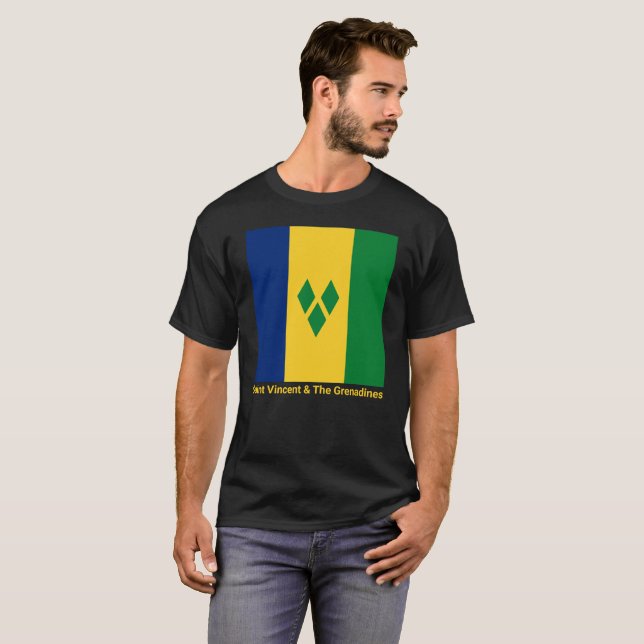 T-shirt Drapeau Saint-Vincent-et-les Grenadines Vincy (Devant entier)