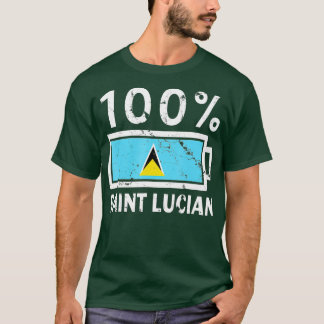 T-shirt Drapeau Sainte-Lucie 100 Batterie Sainte-Lucie