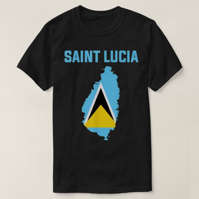 T-shirt Drapeau Sainte-Lucie à l'intérieur de la carte Sai (Design devant)