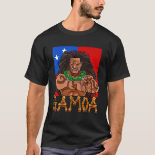 T-shirt Drapeau Samoan Pride, guerrier polynésien Samoa