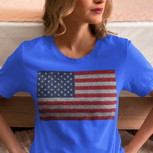 T-shirt Drapeau scintillant USA look Fête du 4 juillet