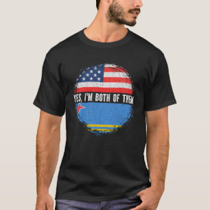 T-shirt Drapeau semi-américain Aruba USA Patrimoine Aruba