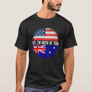 T-shirt Drapeau semi-américain demi-australien USA Austral