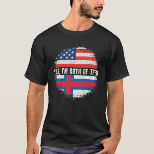 T-shirt Drapeau semi-américain demi-féroïen USA Îles Féroé