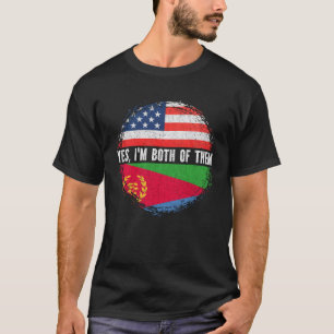 T-shirt Drapeau semi-américain Erythréen USA Erythrée