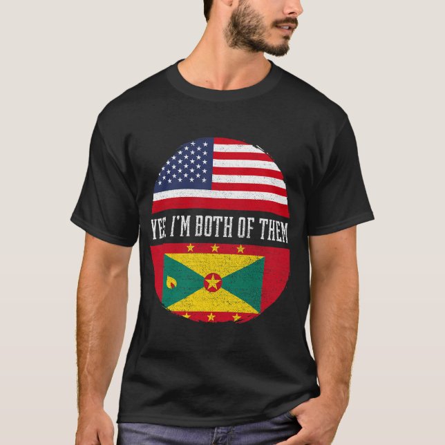 T-shirt Drapeau semi-américain Grenade États-Unis Grenade  (Devant)