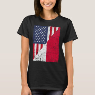 T-shirt Drapeau semi-américain Pologne Drapeau américain p