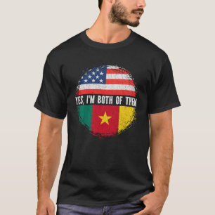 T-shirt Drapeau semi-américain semi-camerounais des USA Ca