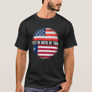 T-shirt Drapeau semi-américain semi-libérien États-Unis Li