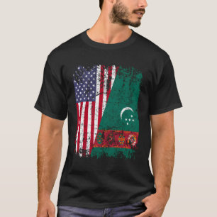 T-shirt Drapeau semi-américain Turk Roots Drapeau Usa Turk