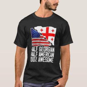 T-shirt Drapeau semi-géorgien semi-américain Géorgie US Pa