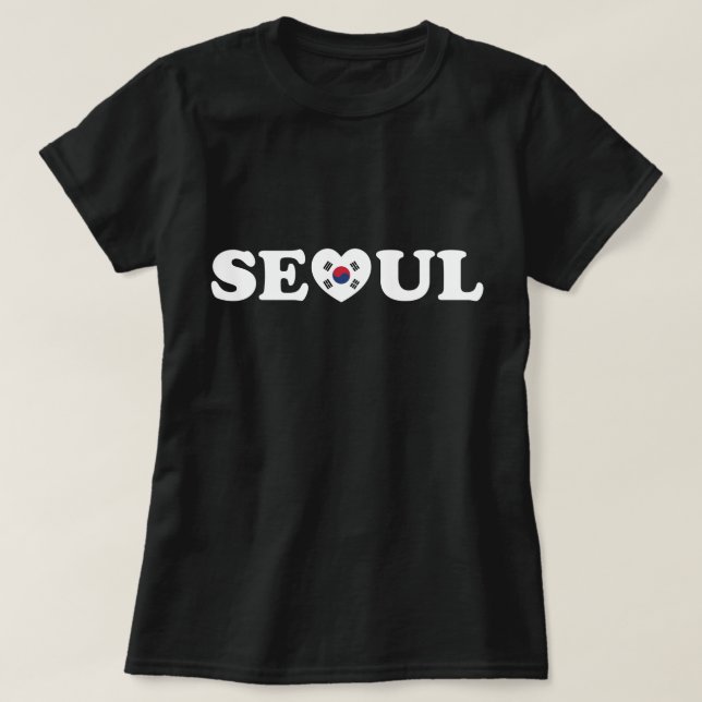 T-shirt Drapeau Seoul Love Heart Taegeukgi (Design devant)