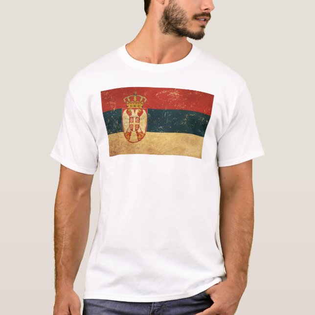 T-shirt Drapeau serbe blanc (Devant)