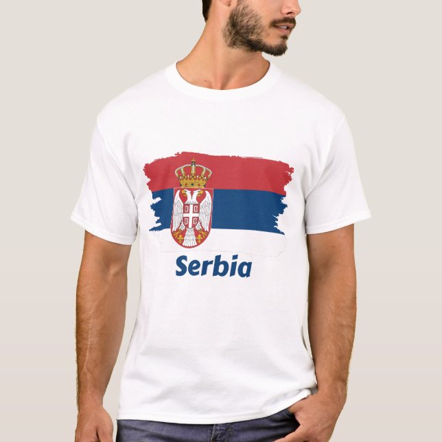 T-shirt Drapeau Serbie (Devant)