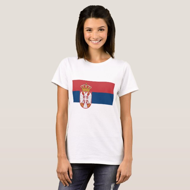 T-shirt Drapeau Serbie (Devant entier)