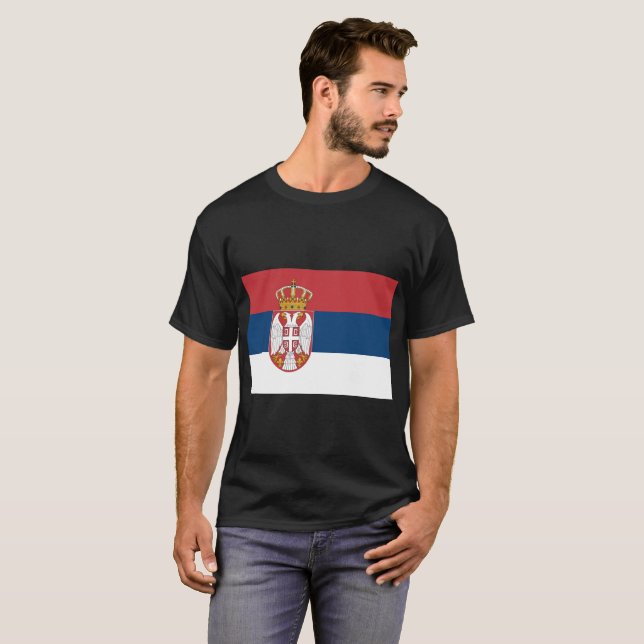 T-shirt Drapeau Serbie (Devant entier)