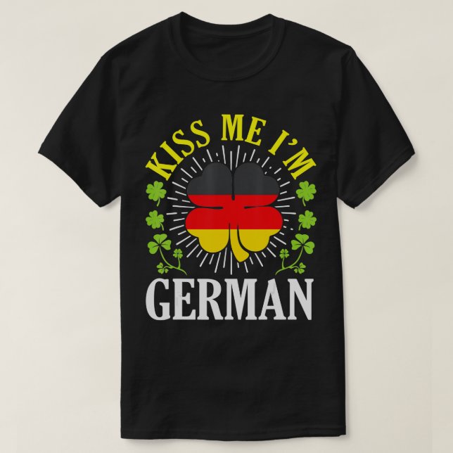 T-shirt Drapeau Shamrock Saint Patrick Day Kiss Me I (Design devant)