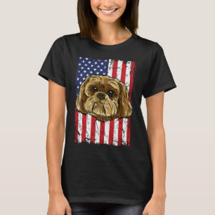 T-shirt Drapeau Shih Tzu Usa