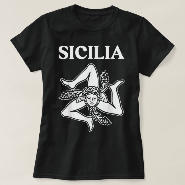 T-shirt Drapeau Sicile Palerme Italie (Design devant)