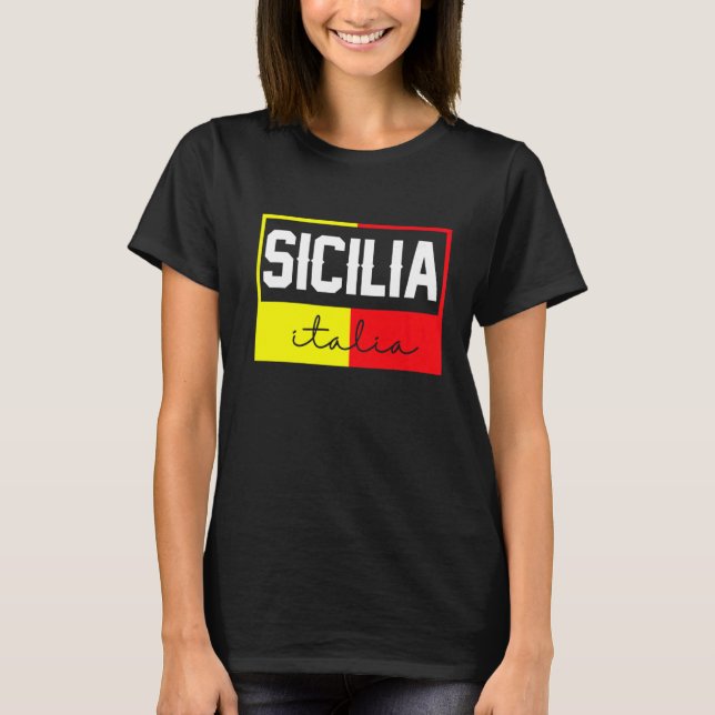 T-shirt Drapeau Sicile Palerme Italie 39 (Devant)