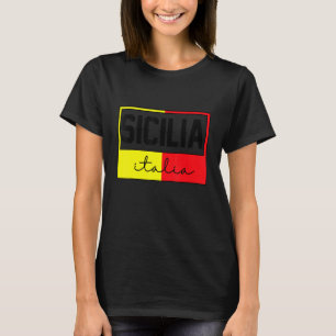 T-shirt Drapeau Sicile Sicile Palerme Italie 25
