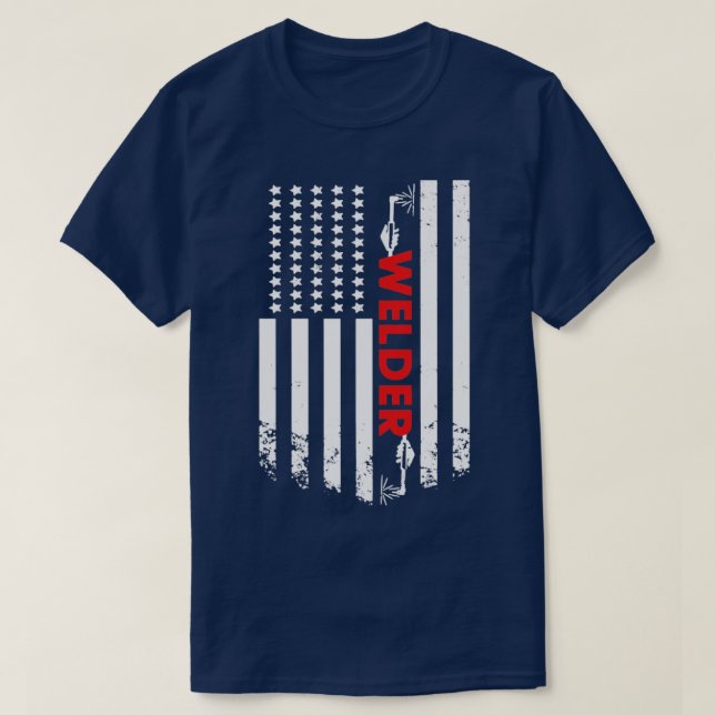 T-shirt Drapeau soudeur américain (3) (Design devant)
