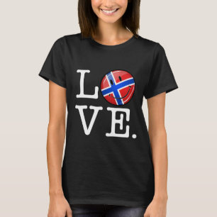 T-shirt Drapeau souriant de l'amour de la Norvège