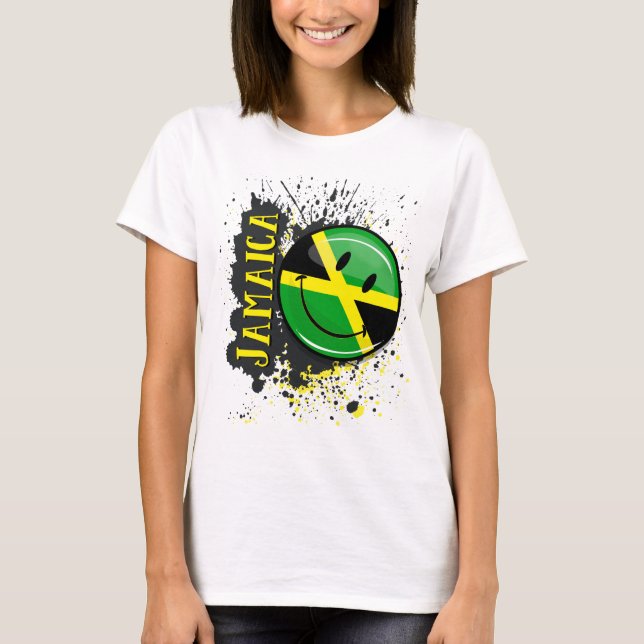 T-shirt Drapeau souriant jamaïcain (Devant)