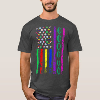 T-shirt Drapeau sportif américain Mois du patrimoine hispa