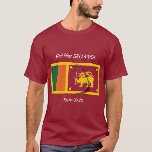 T-shirt DRAPEAU SRI LANKA Écriture patriotique personnalis