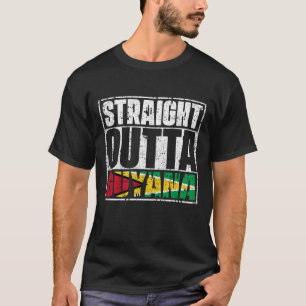 T-shirt Drapeau Strright Outta Guyana