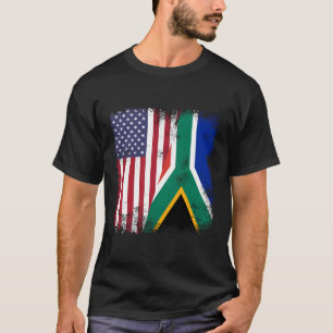 T-shirt Drapeau sud-africain à moitié États-Unis