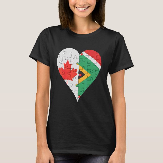 T-shirt Drapeau sud-africain canadien Cœur (Devant)