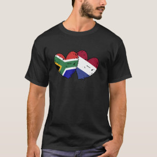 T-shirt Drapeau sud-africain néerlandais cœurs Afrique du